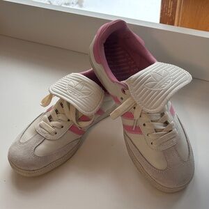 Adidas Women's White and Pink Sneakers